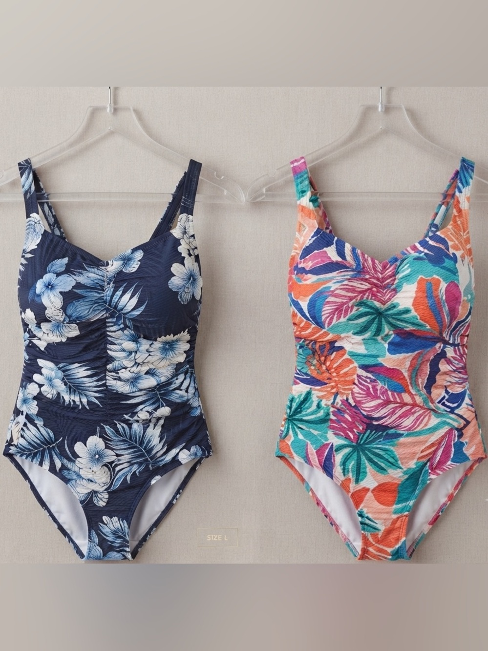 Set 2 Maxine Hollywood tummy control Floral One-Piece Swimsuit Tropical 18 UPF